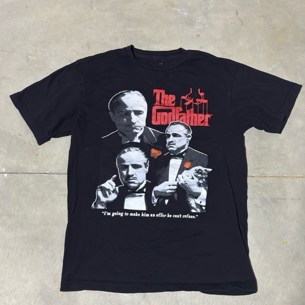 The Godfather Black T-Shirt with Red Graphic